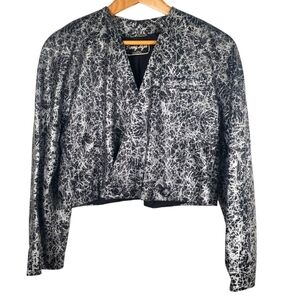 Made In Argentina Black and Silver Spatter Paint Moto Jacket. Women's M/L